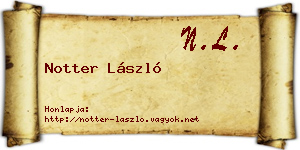 Notter László névjegykártya